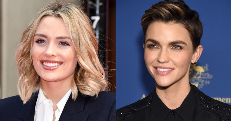 On the left: Headshot of Wallis Day smiling. On the right: Headshot of Ruby Rose smiling