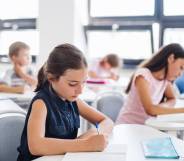 School children in a classroom