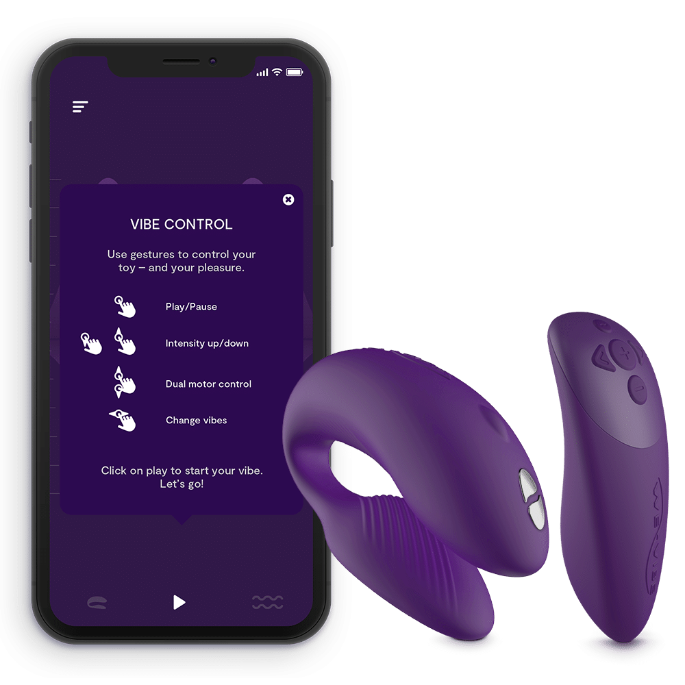 Simply touch your screen to vibrate your partners sex toy. (WeVibe)