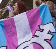 LGBT activists trans flag