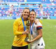 Football power couple Ashlyn Harris and Ali Krieger rally for trans athletes