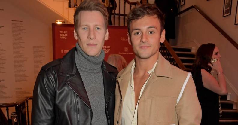 Dustin Lance Black (left) with husband Tom Daley