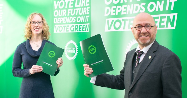 Scottish Green Party co-leaders Lorna Slater and Patrick Harvie