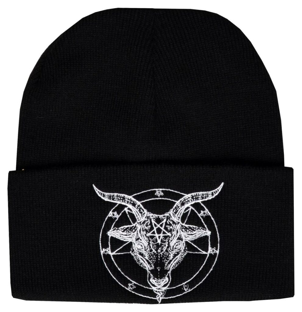 A Baphomet beanie. (Etsy/PoisonAltClothing)