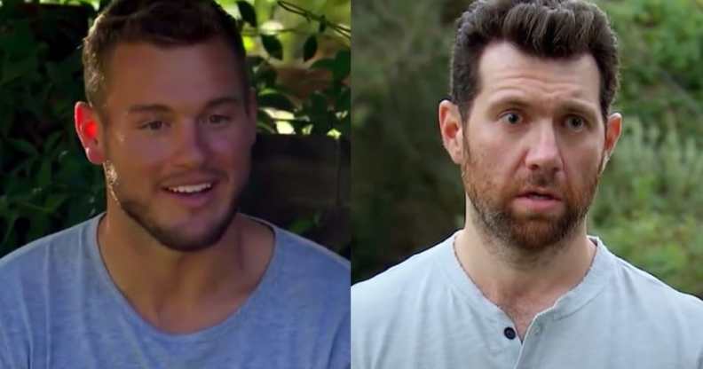 Headshots of Colton Underwood and Billy Eichner