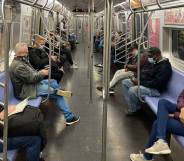 Commuters New York City Subway 