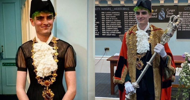 Owen J Hurcum, the new non-binary mayor of Bangor, Wales.