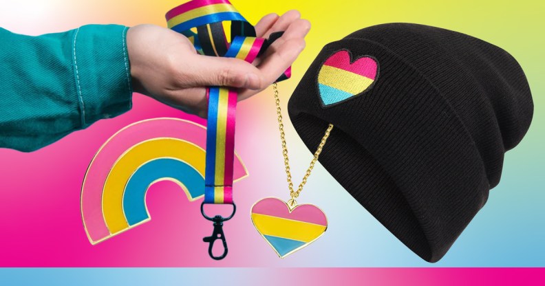 You can get some awesome gifts featuring the pansexual flag colours.