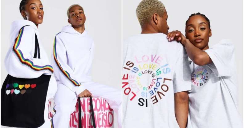 The Boohoo Pride collection sees the brand donate proceeds to It Gets Better. (Boohoo)