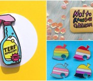 There's loads of different Pride pins available from independent sellers on Etsy.