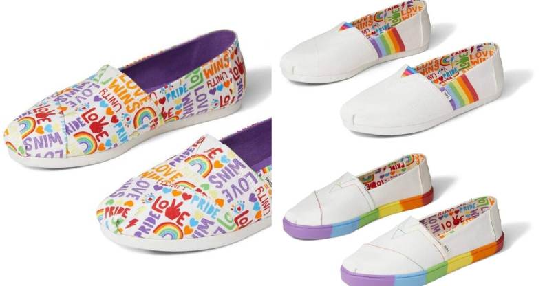 TOMS has released its Pride collection in support of grassroot LGBT+ organisations. (TOMS)