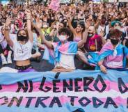 Protestors LGBT+ Spain trans