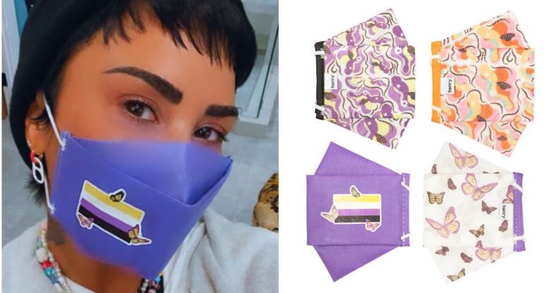 Demi Lovato has teamed up with Henry Mask to create four non-binary themed face masks. (Instgaram/Henry Mask)