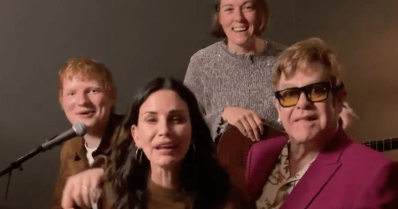 Elton John, Courteney Cox, Brandi Carlile and Ed Sheeran