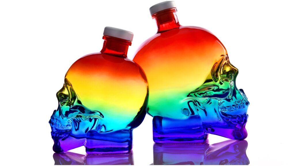 Crystal Head Vodka's rainbow skull bottle for its Pride 2021 campaign. (Crystal Head Vodka)