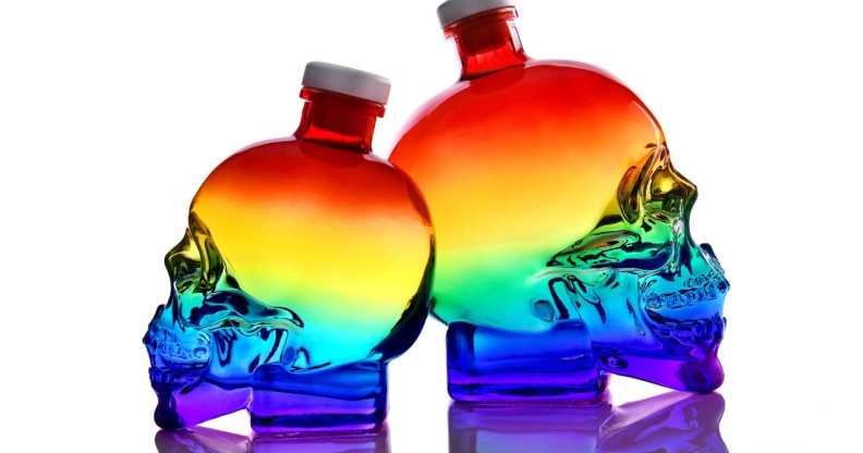 Crystal Head Vodka's rainbow skull bottle for its Pride 2021 campaign. (Crystal Head Vodka)