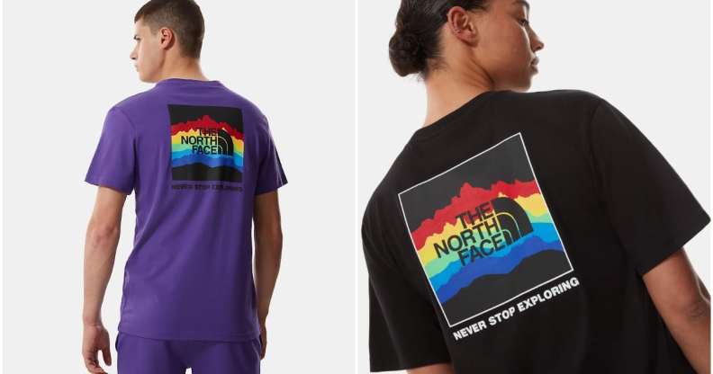 The North Face Pride collection features the tagline "Never Stop Exploring". (The North Face)