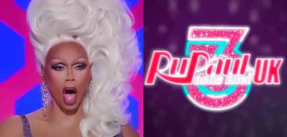 RuPaul and the Drag Race UK season three logo