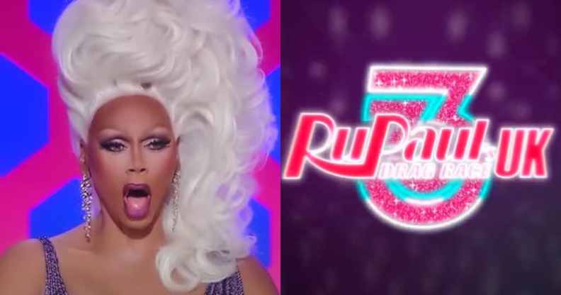 RuPaul and the Drag Race UK season three logo