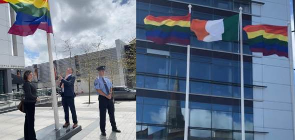 Pride flags burned