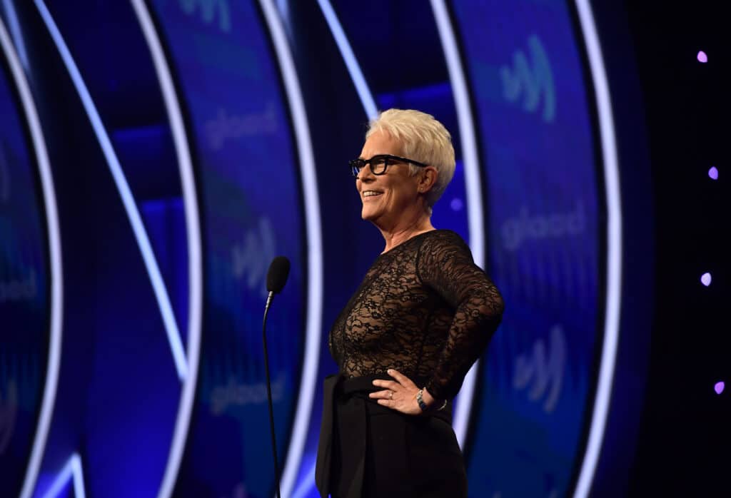 Jamie Lee Curtis speaks onstage during the 30th Annual GLAAD Media Awards