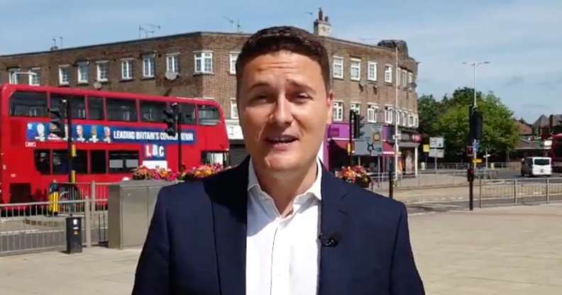 Labour MP Wes Streeting speaking in a video uploaded to Twitter about his recovery from kidney cancer