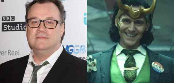 Side by side of Russell T Davies and Loki from Disney Plus series