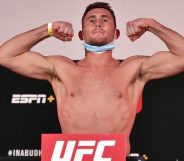 Darren Till poses during a UFC weigh-in.