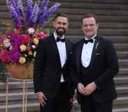 German health minister Jens Spahn (R) and his husband Daniel Funke