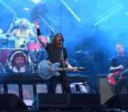 Foo Fighters perform on stage during Lollapalooza 2021