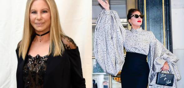 Side by side images of Barbra Streisand and Lady Gaga