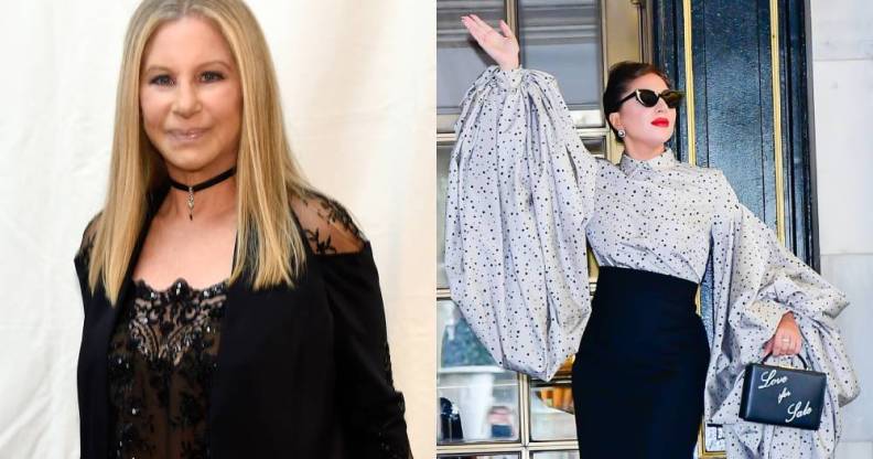 Side by side images of Barbra Streisand and Lady Gaga