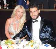 Honoree Britney Spears (L) and Sam Asghari attend the 29th Annual GLAAD Media Awards at The Beverly Hilton Hotel on April 12, 2018 in Beverly Hills, California.