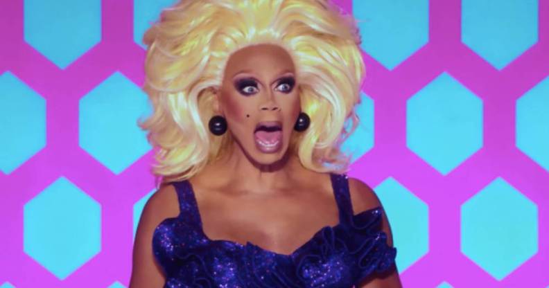 Drag Race host RuPaul looking shocked