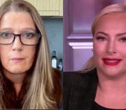 Side by side of Mary Trump and Meghan McCain from appearances on The View