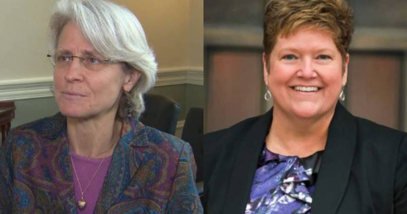 Side by side of Biden's LGBT judicial nominees Beth Robinson and Charlotte Sweeney