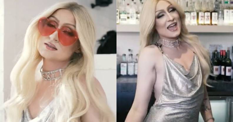 Drag Race star Gottmik dressed as Paris Hilton