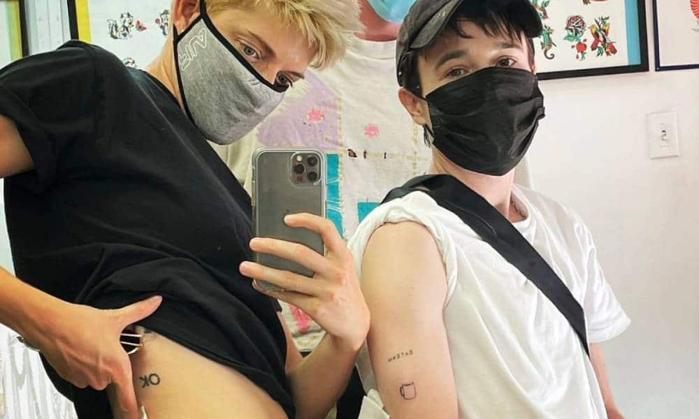 Mae Martin and Elliot Page show off their matching tattoos