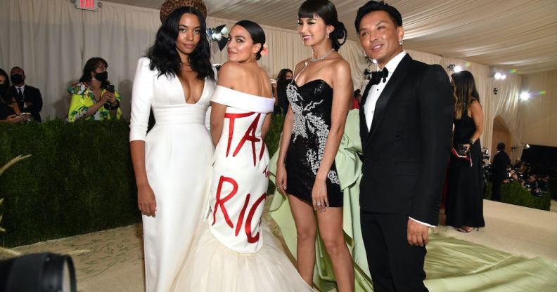 Aurora James, Alexandria Ocasio-Cortez, Gemma Chan, and Prabal Gurung attend The 2021 Met Gala