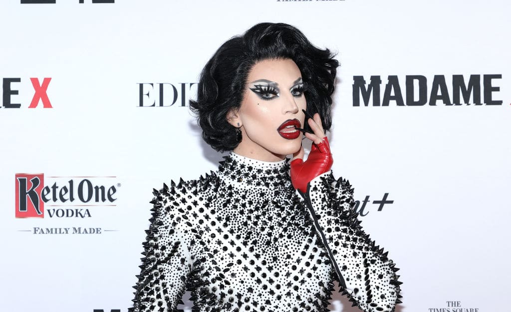 Drag Race star Aquaria at the Madame X premiere. 