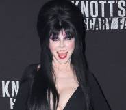 Elvira, aka actress Cassandra Peterson, attends Knott's Scary Farm and Instagram Celebrity Night at Knott's Berry Farm