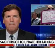 Tucker Carlson launched into a vile rant mocking trans people and pro-abortion advocates