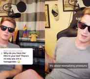 Jackary, also known as @jackary17 or the 'CEO of aggressive allies' on TikTok, appears in a video with sunglasses, a can of Miller Lite and a grey shirt to explain why pronouns are important