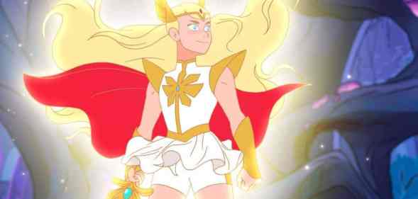 A picture of She-Ra from the animated series She-Ra: Princess of Power which was produced by DreamWorks Animation for Netflix