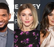 Headshots of Usher, Julianne Hough and Priyanka Jonas