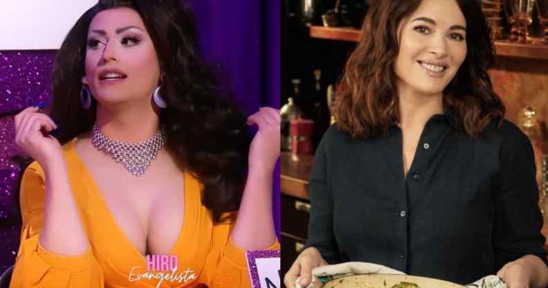 Ella Vaday as Nigella Lawson on Drag Race UK.