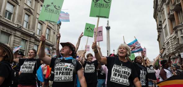 Mermaids marches at Pride in London 2019