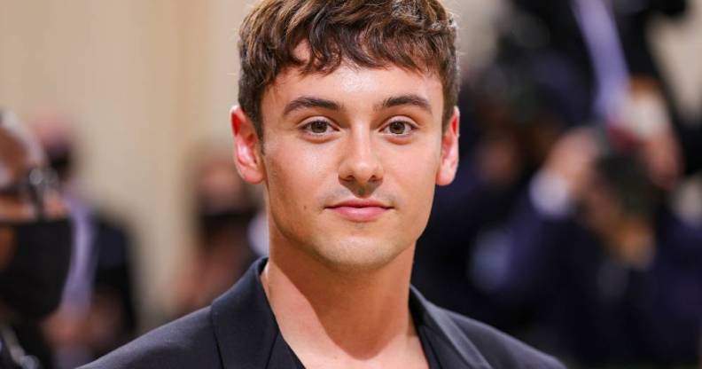 Olympian Tom Daley attends the 2021 Met Gala in a black outfit