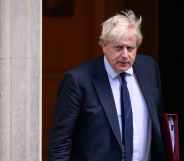 Boris Johnson leaves number 10 Downing Street.