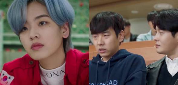 A side by side image of Hyun-yi from Itaewon Class and two queer characters from Love With Flaws